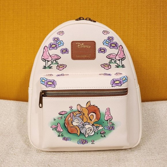 Loungefly Disney Bambi Thumper Sleeping Mushroom Floral Mini Backpack NEW - Picture 1 of 11